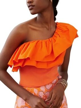 Anthropologie Sunday in Brooklyn Blouse Top One Shoulder Ruffle Flounce NWOT